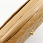 Chanel Top Handle Bag Quilted Caviar Leather Beige Handbag — view 5