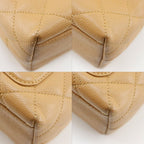 Chanel Top Handle Bag Quilted Caviar Leather Beige Handbag — view 4