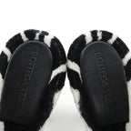 Bottega Veneta Pose Zebra Pattern Faux Fur Rubber Black White Mules — view 6