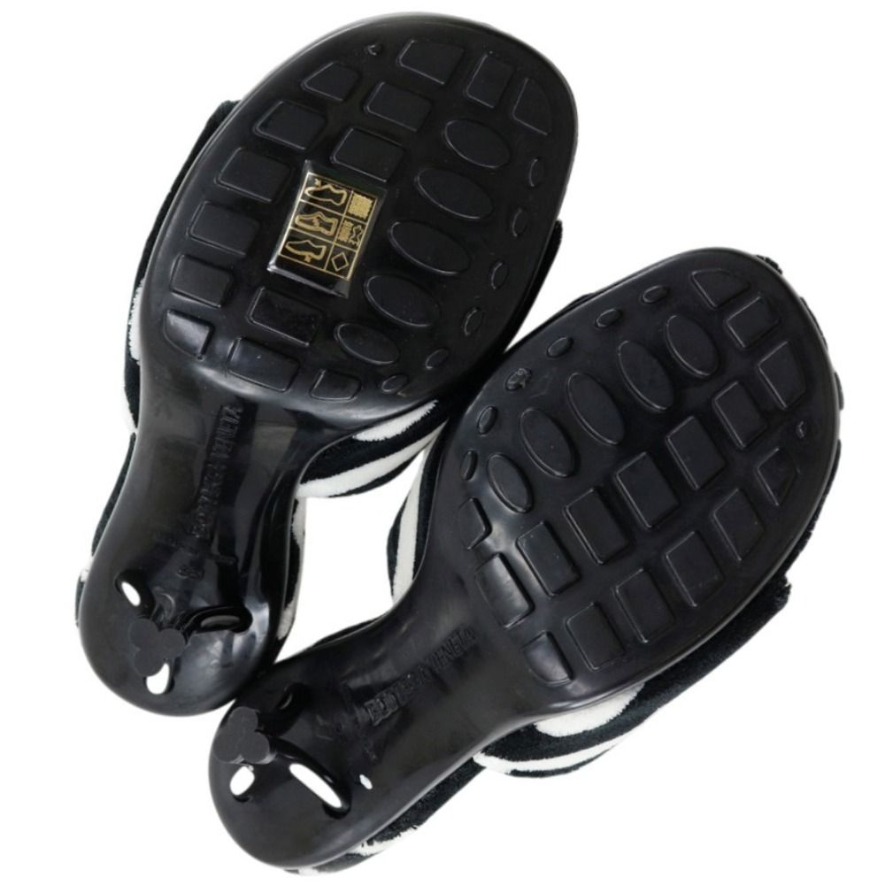 Bottega Veneta Pose Zebra Pattern Faux Fur Rubber Black White Mules — view 5