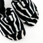 Bottega Veneta Pose Zebra Pattern Faux Fur Rubber Black White Mules — view 4