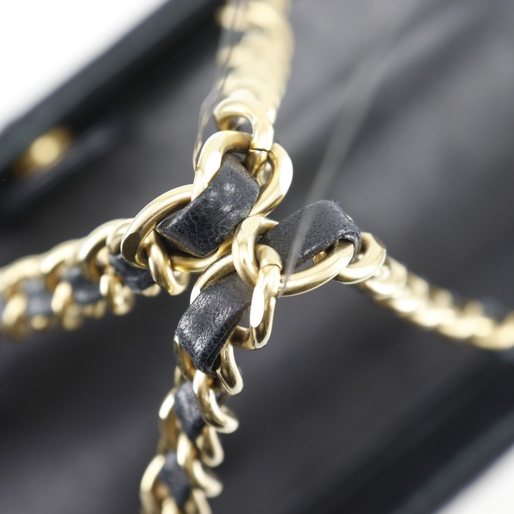 Chanel Chain Chocolate Bar CC Logo Jersey Black Tote — view 5