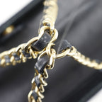 Chanel Chain Chocolate Bar CC Logo Jersey Black Tote — view 5