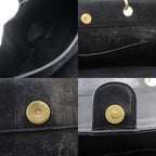 Chanel Chain Chocolate Bar CC Logo Jersey Black Tote — view 8