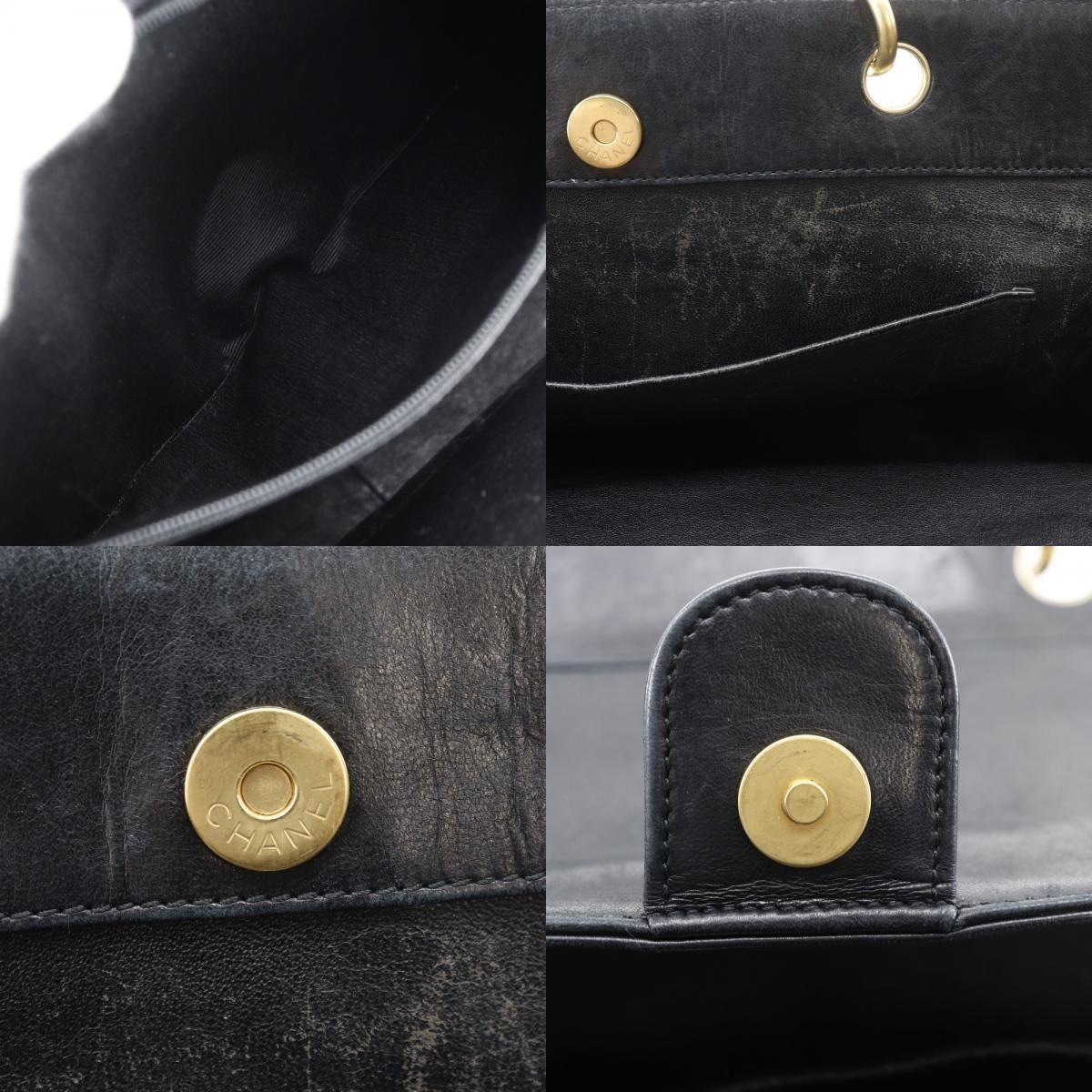 Chanel Chain Chocolate Bar CC Logo Jersey Black Tote — view 8