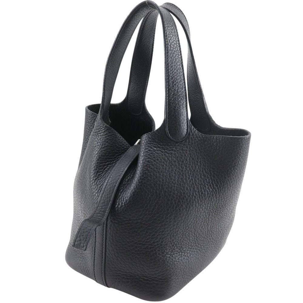 Hermes Picotin PM Taurillon Clemence Black Silver Handbag — view 2