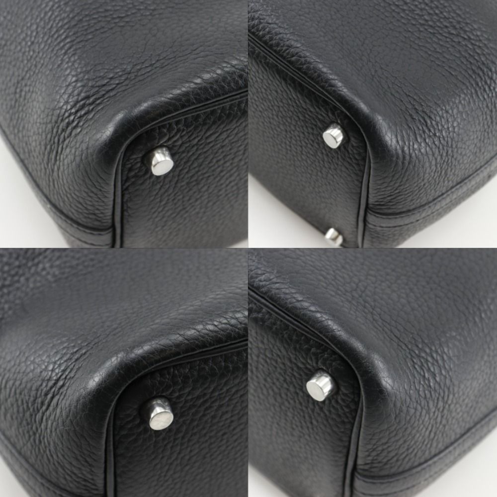 Hermes Picotin PM Taurillon Clemence Black Silver Handbag — view 4