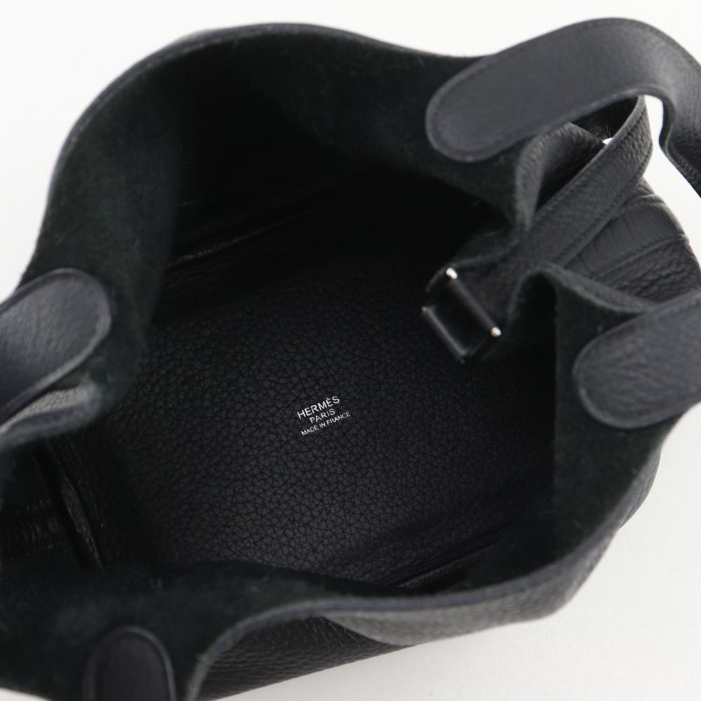 Hermes Picotin PM Taurillon Clemence Black Silver Handbag — view 6