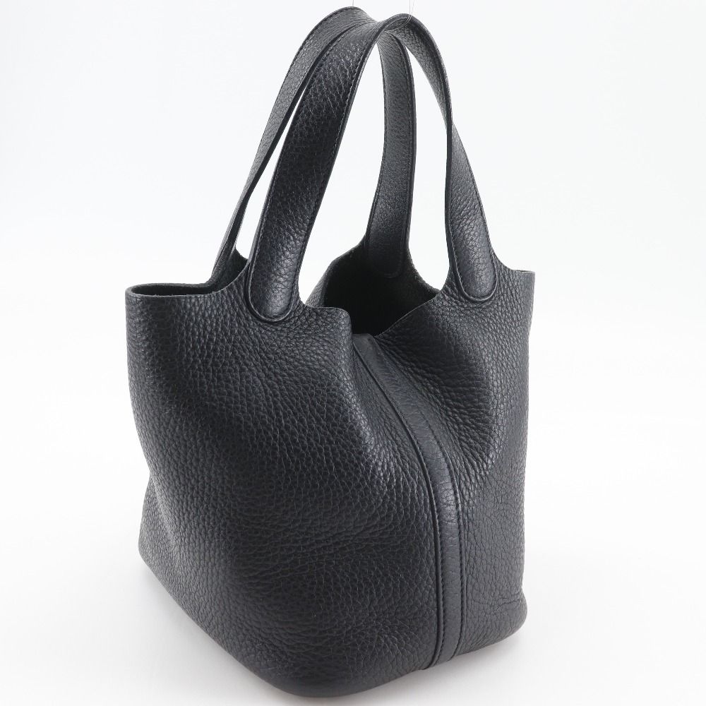 Hermes Picotin PM Taurillon Clemence Black Silver Handbag — view 3
