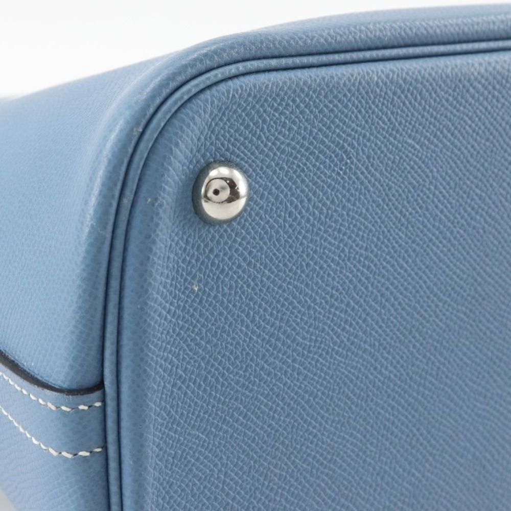 Hermes Bolide 35 2-Way Shoulder Veau Epsom Blue Jean Silver Handbag — view 8