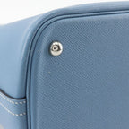 Hermes Bolide 35 2-Way Shoulder Veau Epsom Blue Jean Silver Handbag — view 8