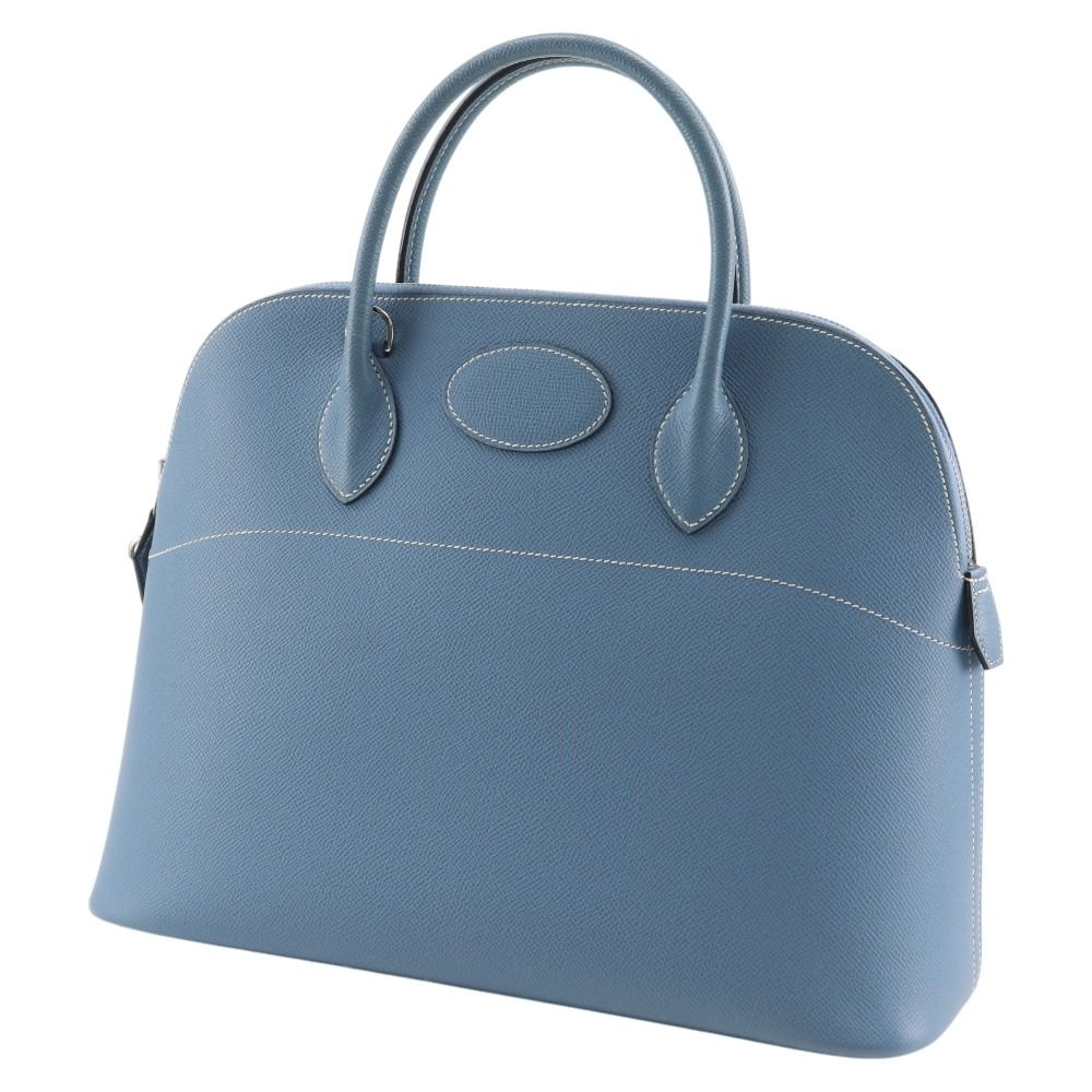 Hermes Bolide 35 2-Way Shoulder Veau Epsom Blue Jean Silver Handbag — view 2