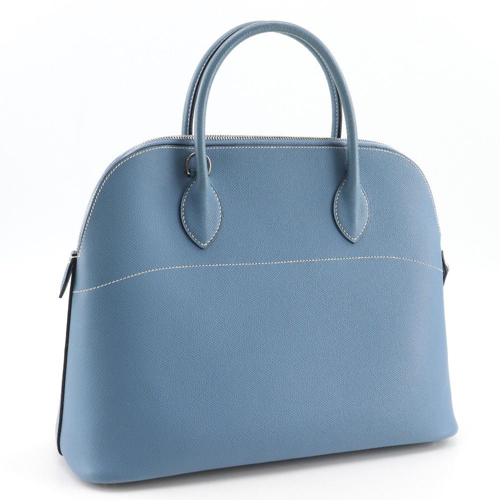 Hermes Bolide 35 2-Way Shoulder Veau Epsom Blue Jean Silver Handbag — view 3