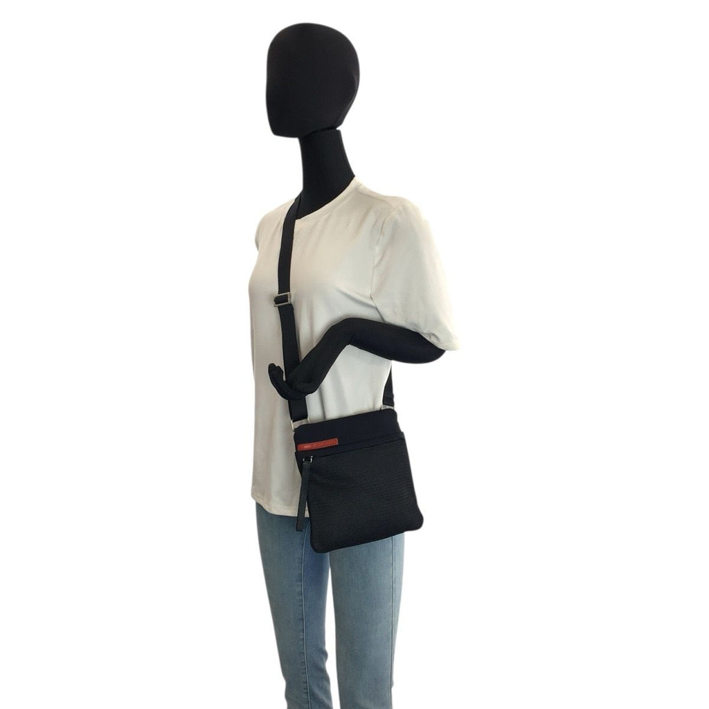 Prada Sports Black Neoprene Mesh Shoulder Bag Pochette — view 7