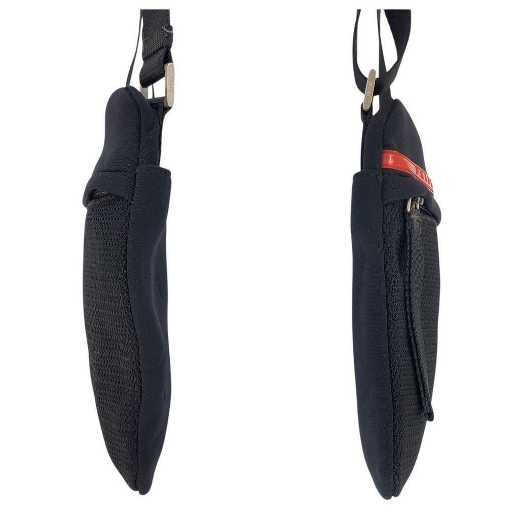 Prada Sports Black Neoprene Mesh Shoulder Bag Pochette — view 8