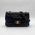 Chanel Large Shoulder Bag Quilted CC Logo Gold Turnlock Double Flap Black