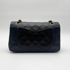 Chanel Large Shoulder Bag Quilted CC Logo Gold Turnlock Double Flap Black — view 2