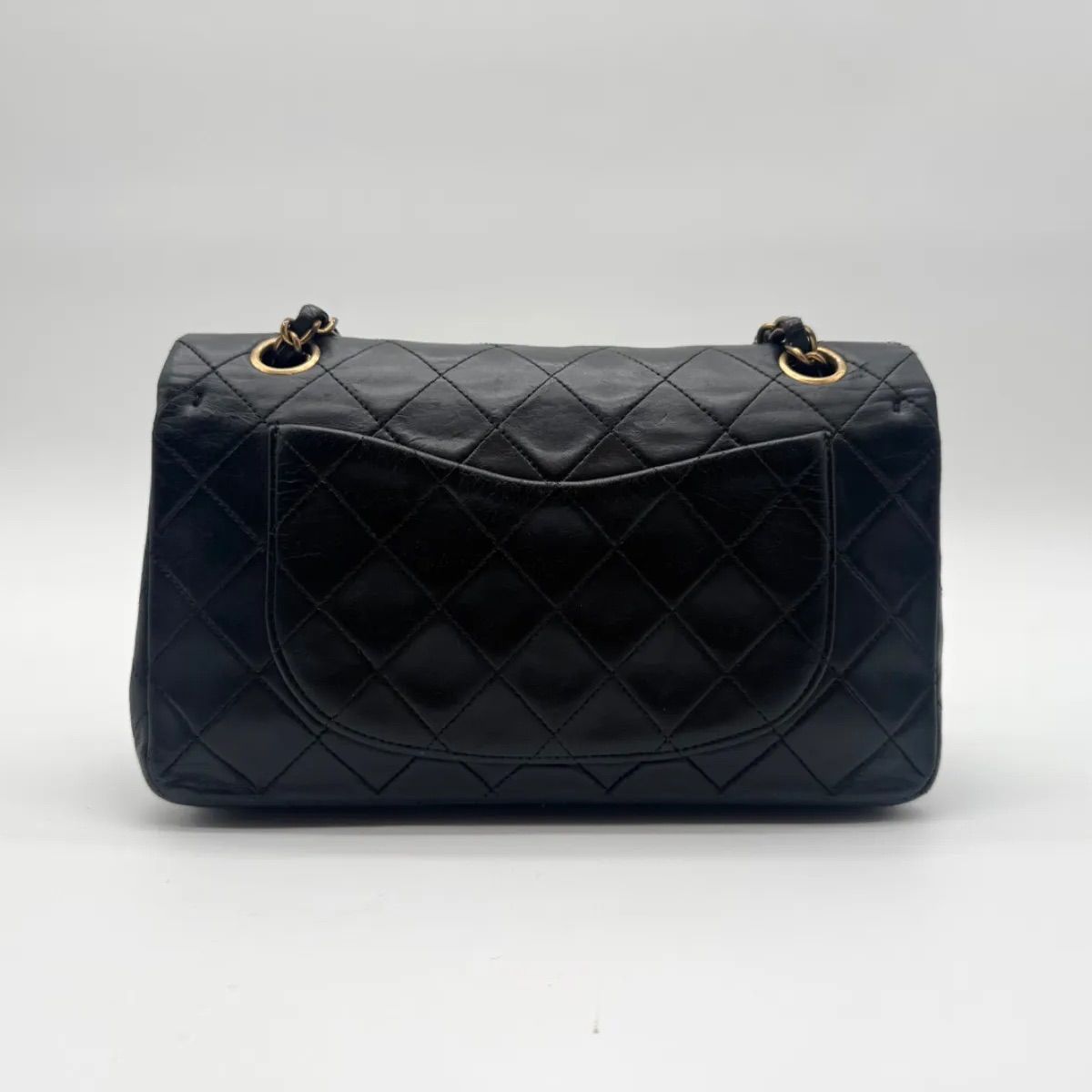 Chanel Large Shoulder Bag Quilted CC Logo Gold Turnlock Double Flap Black — view 2