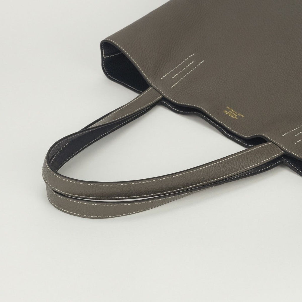 Hermes Double Sens 36 Tote Taurillon Clemence Bleunuit Etoupe Blue Gray — view 4