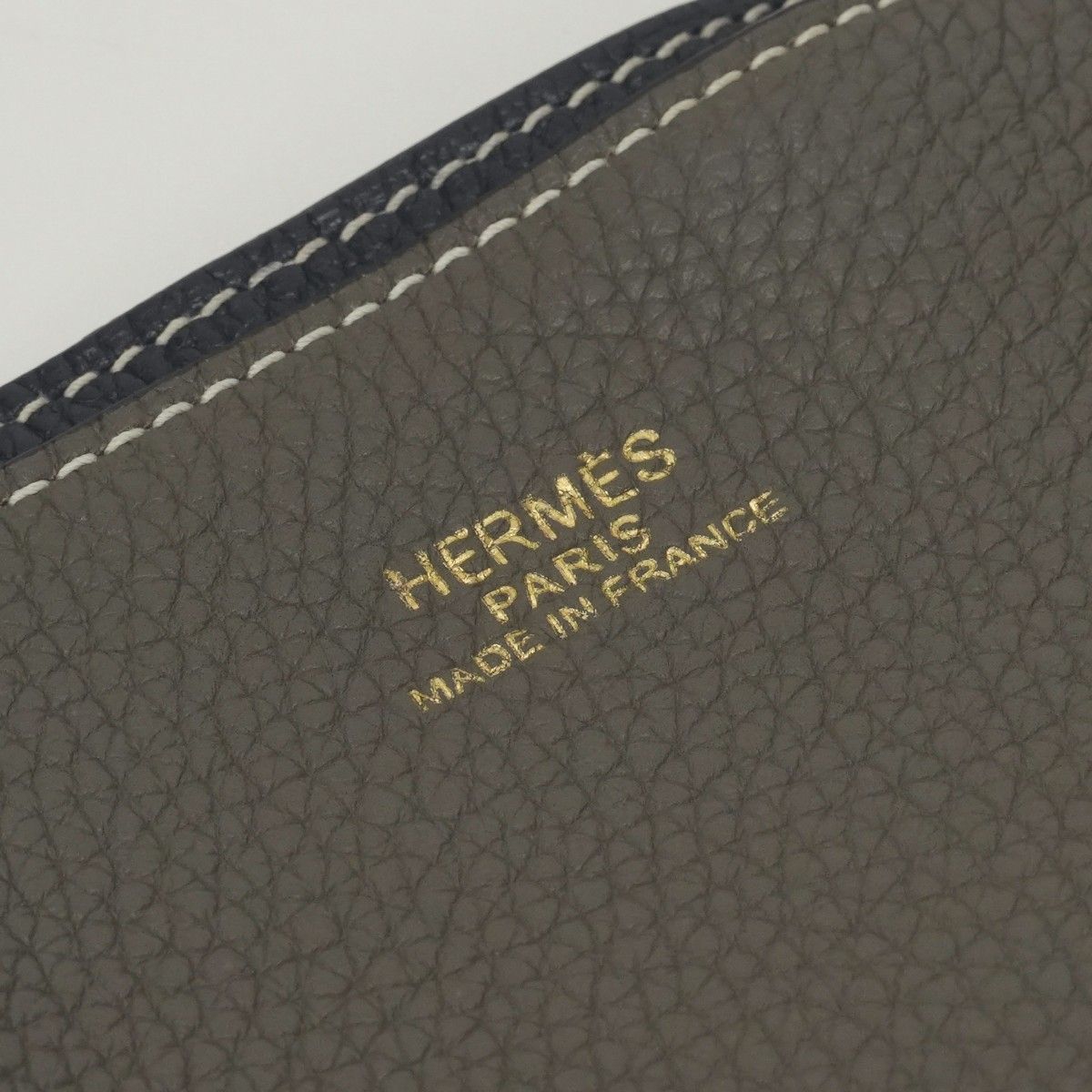 Hermes Double Sens 36 Tote Taurillon Clemence Bleunuit Etoupe Blue Gray — view 7