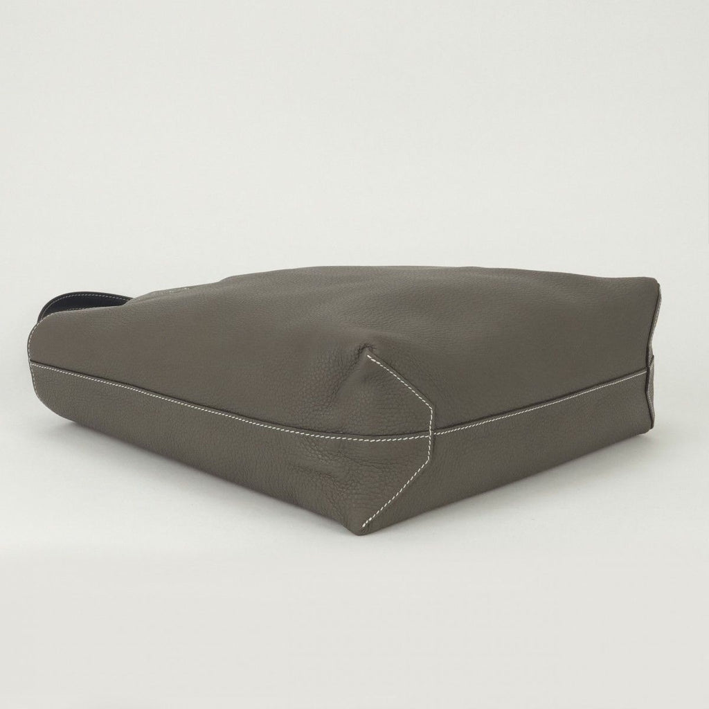 Hermes Double Sens 36 Tote Taurillon Clemence Bleunuit Etoupe Blue Gray — view 6