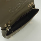 Chanel Quilted Shoulder Bag Lambskin Khaki Green Gold Chain Bag CC Logo Single — view 8
