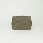Chanel Quilted Shoulder Bag Lambskin Khaki Green Gold Chain Bag CC Logo Single — view 3