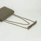 Chanel Quilted Shoulder Bag Lambskin Khaki Green Gold Chain Bag CC Logo Single — view 4