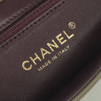 Chanel Quilted Shoulder Bag Lambskin Khaki Green Gold Chain Bag CC Logo Single — view 7