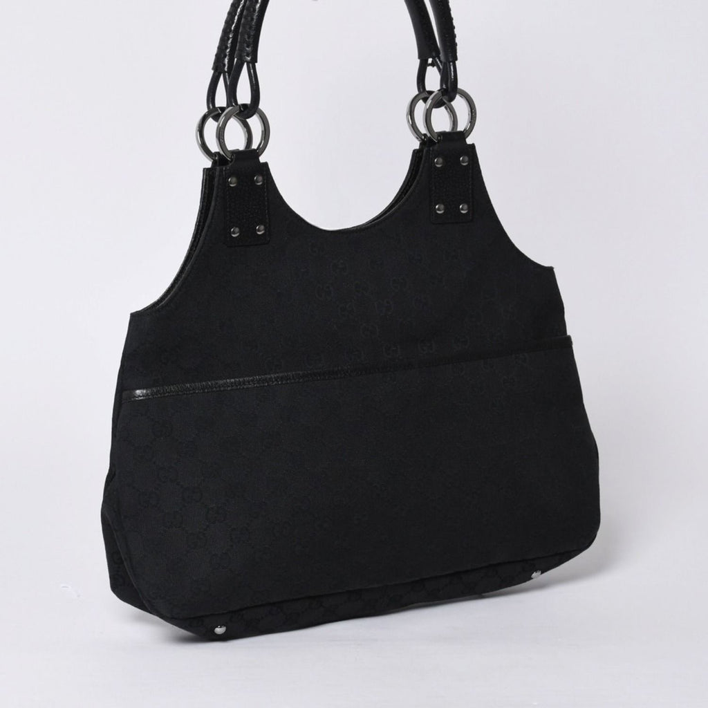 Gucci Handbag GG Canvas Leather Black Gold — view 3