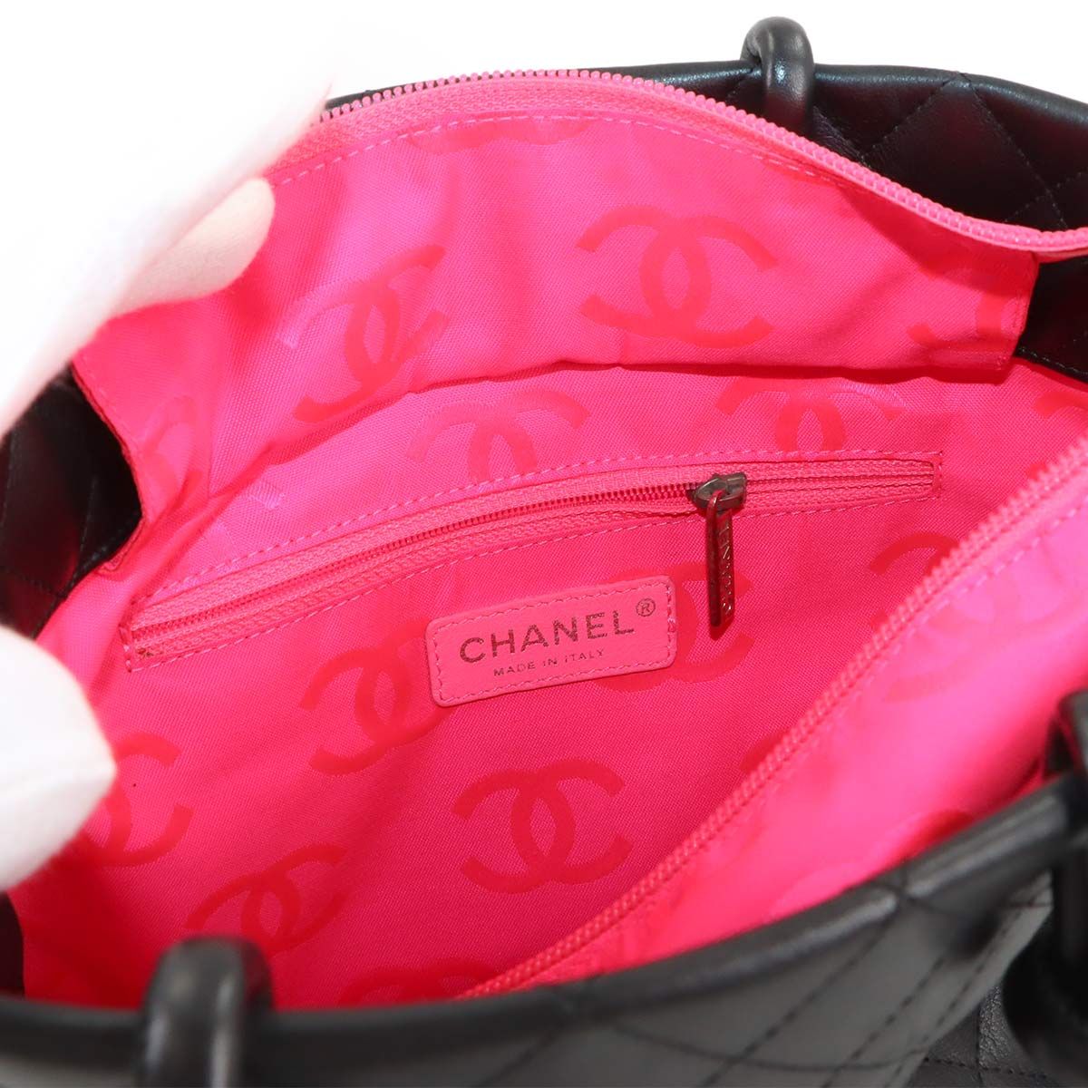 Chanel Cambon Line Tote Calfskin Black Silver — view 7