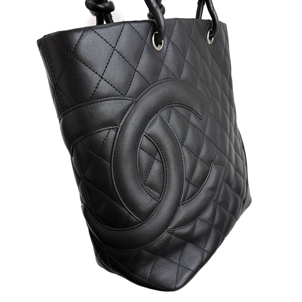 Chanel Cambon Line Tote Calfskin Black Silver — view 9