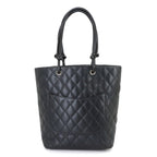 Chanel Cambon Line Tote Calfskin Black Silver — view 2