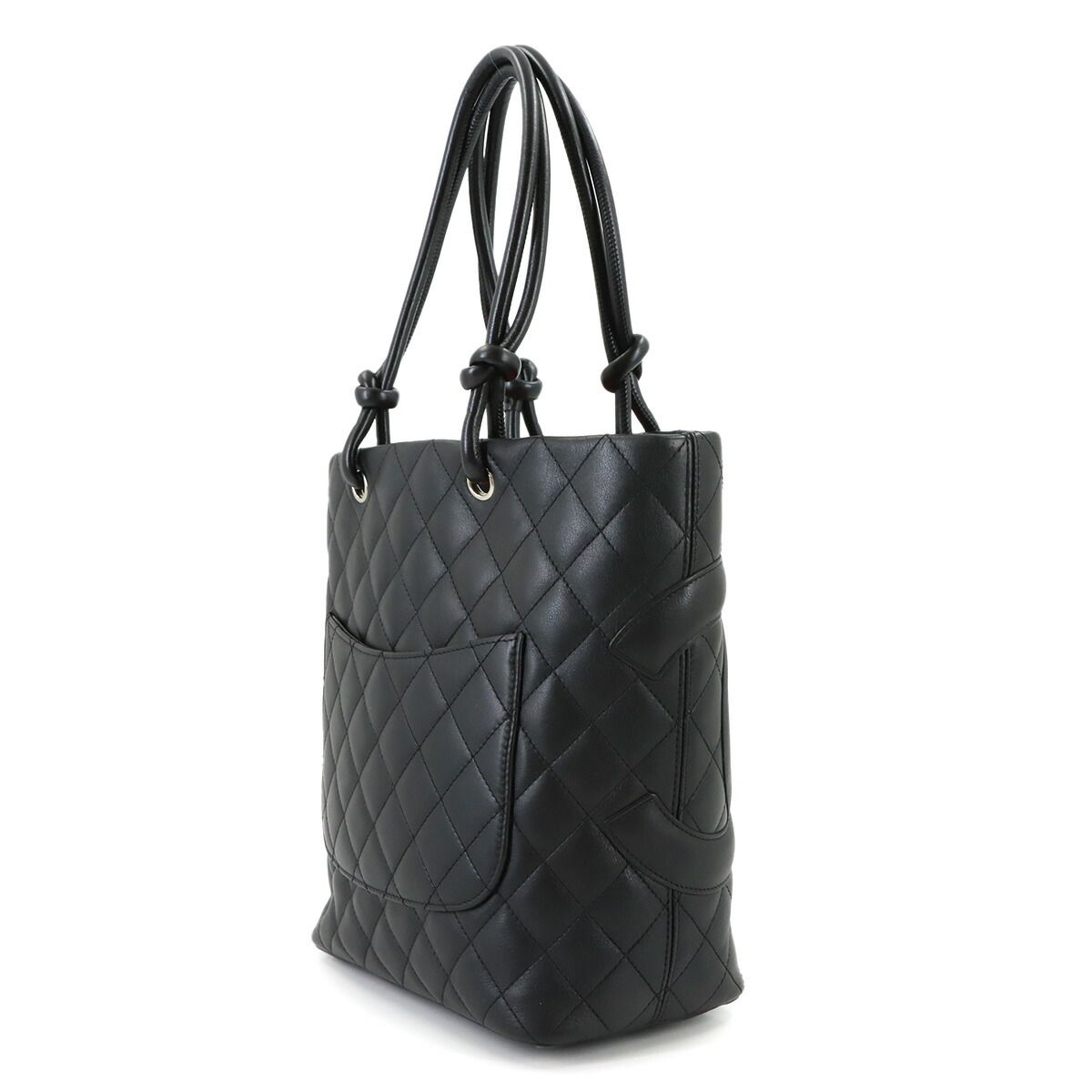 Chanel Cambon Line Tote Calfskin Black Silver — view 3