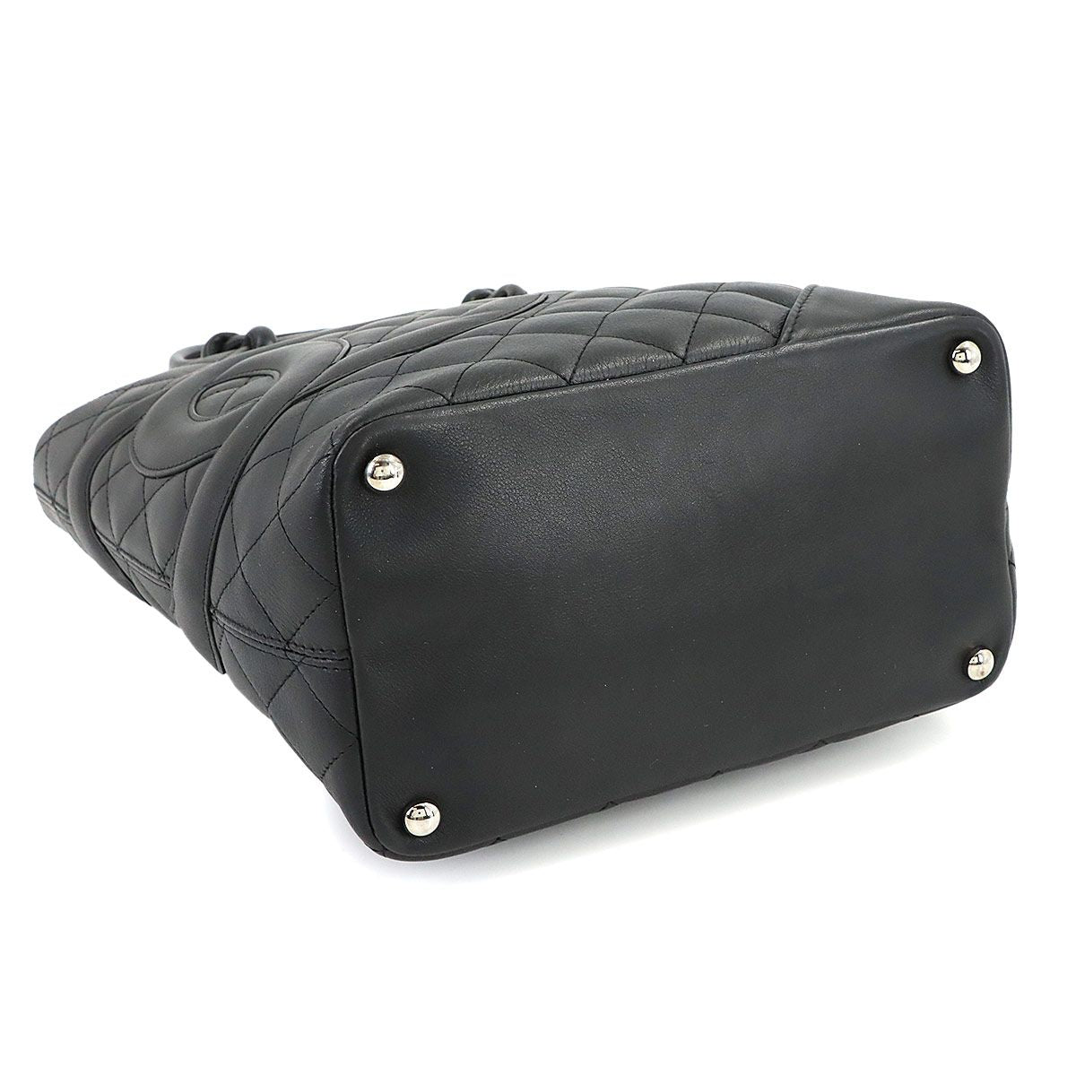 Chanel Cambon Line Tote Calfskin Black Silver — view 4