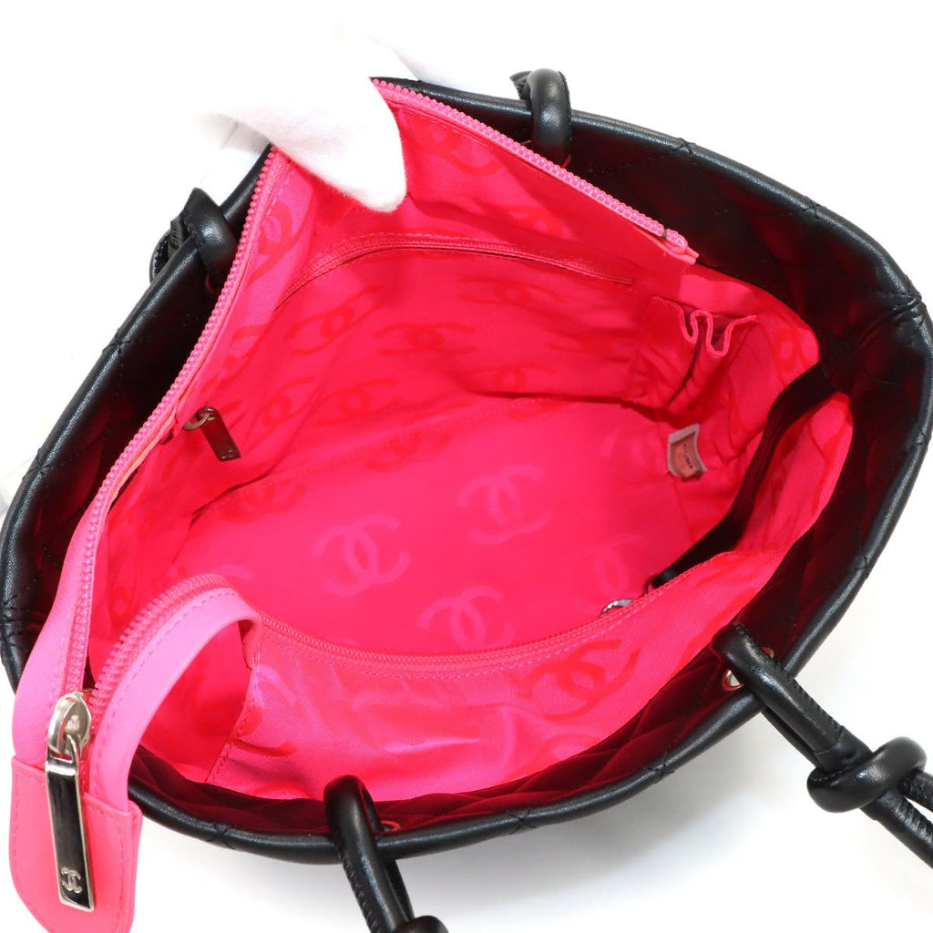 Chanel Cambon Line Tote Calfskin Black Silver — view 6