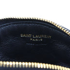 Saint Laurent Sade Coin Purse Leather Black Gold — view 7