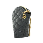 Saint Laurent Sade Coin Purse Leather Black Gold — view 3