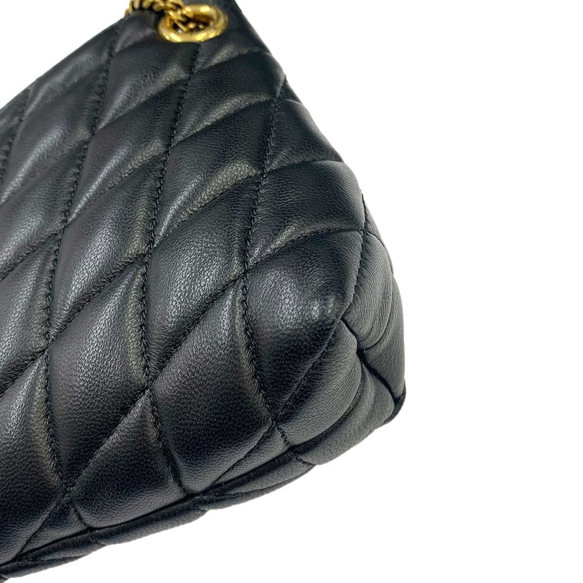 Saint Laurent Sade Coin Purse Leather Black Gold — view 8
