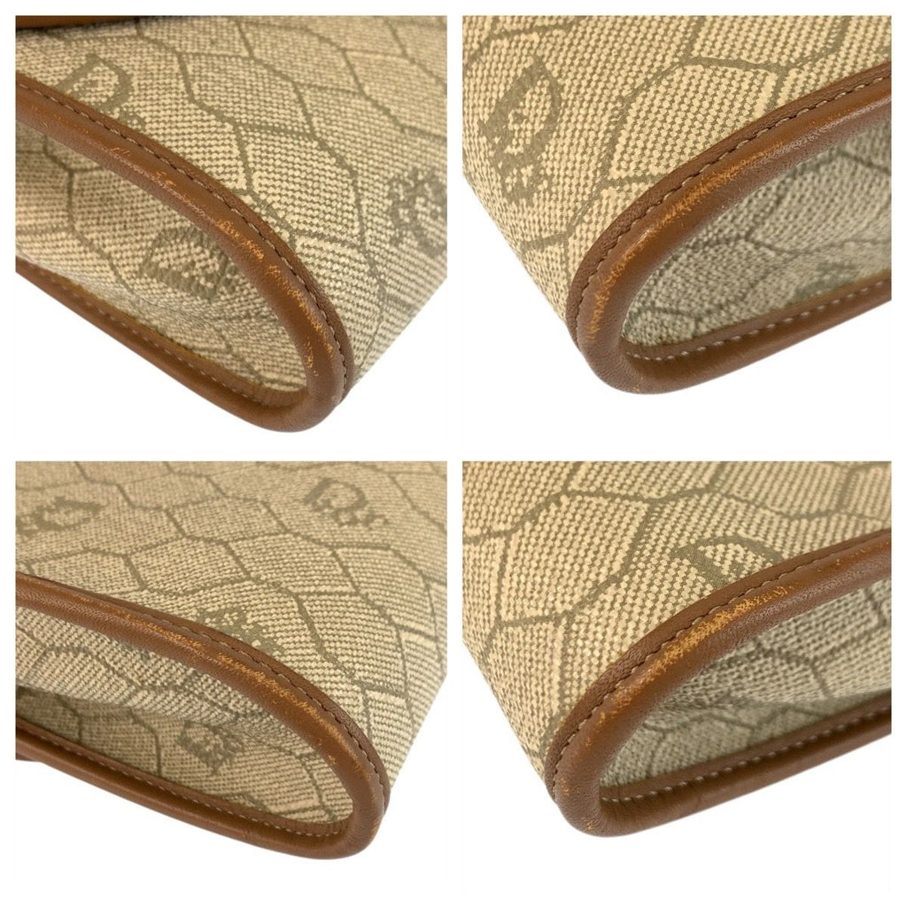 Dior Vintage Beige Brown Gold Leather Shoulder Bag Pochette — view 3