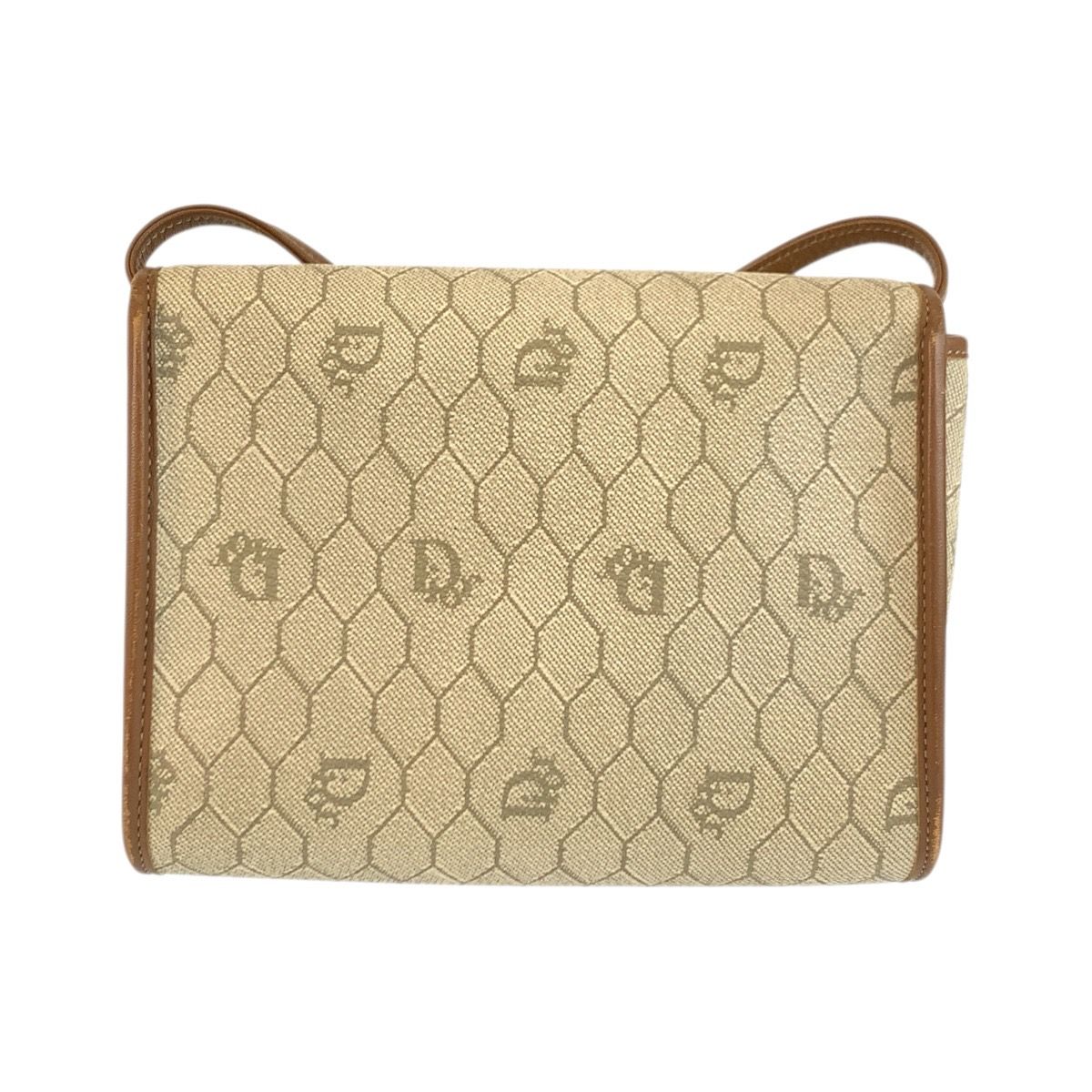 Dior Vintage Beige Brown Gold Leather Shoulder Bag Pochette — view 2