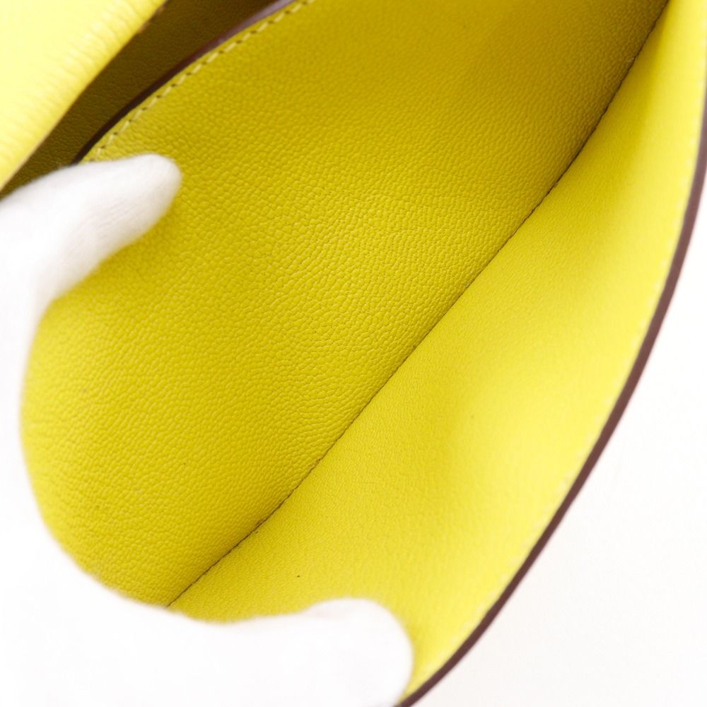 Hermes Opry Chevre Lime Yellow Green a Clutch — view 6