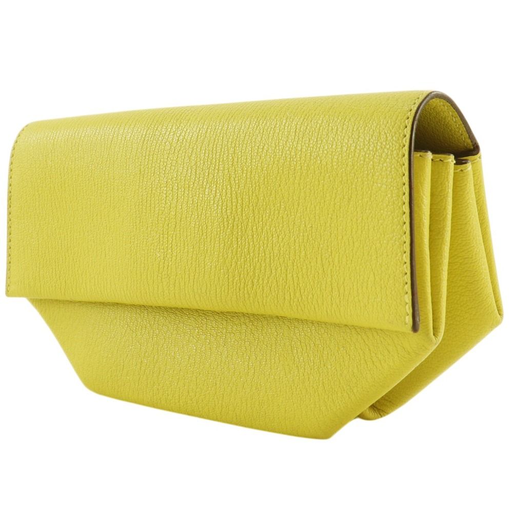 Hermes Opry Chevre Lime Yellow Green a Clutch — view 2