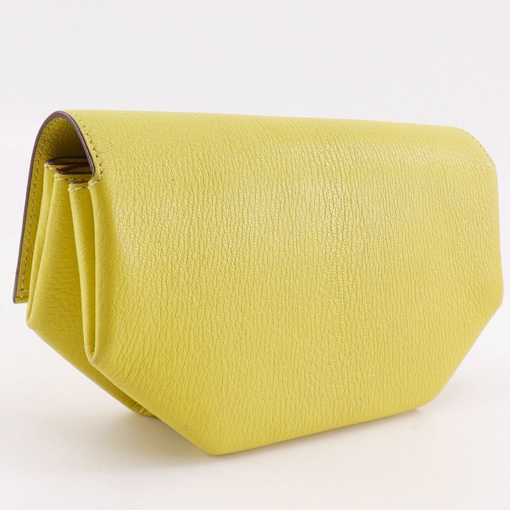 Hermes Opry Chevre Lime Yellow Green a Clutch — view 3