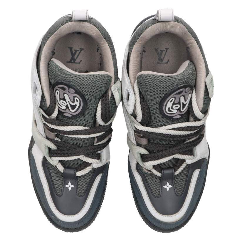 Louis Vuitton LV Skate Line Leather Fabric Sneakers 6.5 — view 4