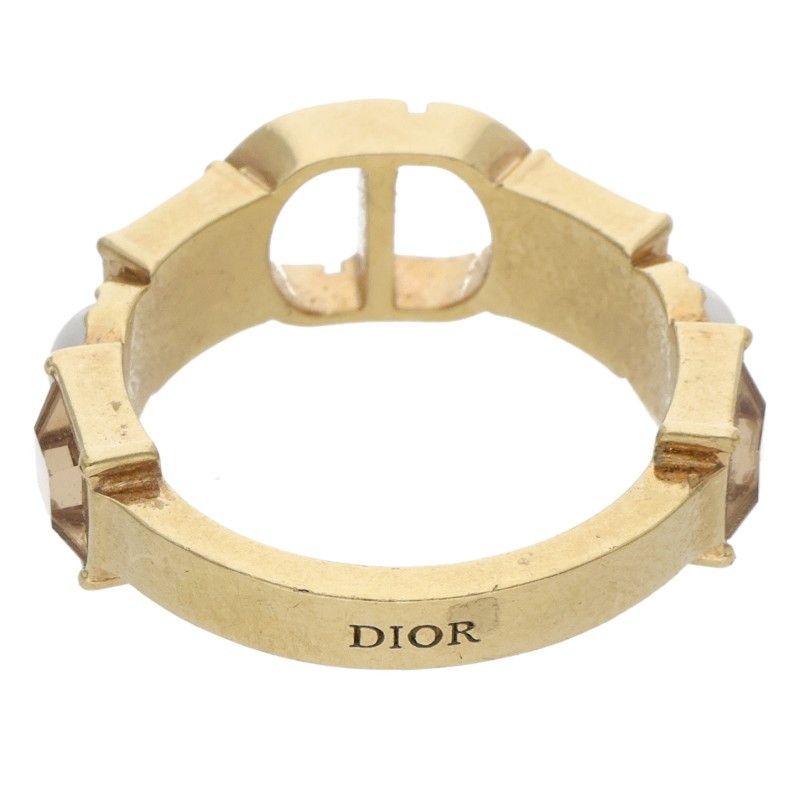 Dior Petit CD Cd Rhinestone Faux Pearl Gpring S No 10 Ring
