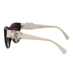 Chanel CC Logo Rhinestone Leather Temple Sunglasses Eyewear — view 2