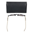 Chanel CC Logo Rhinestone Leather Temple Sunglasses Eyewear — view 3