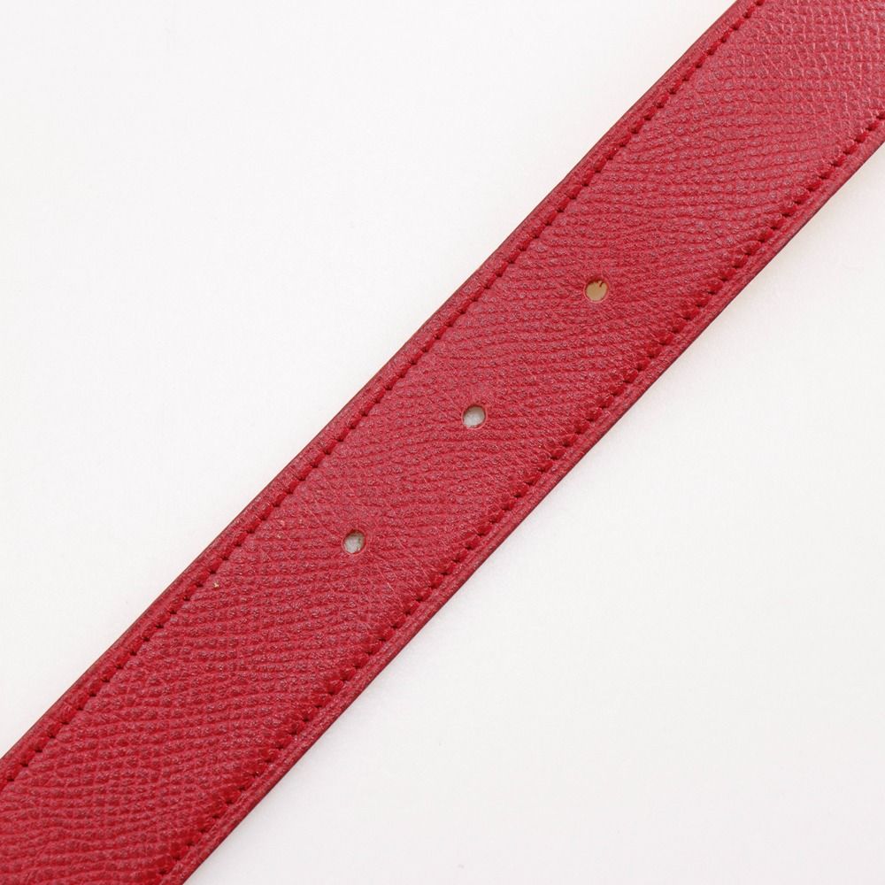 Hermes Medallion Reversible Vintage Leather Red Yellow Belt — view 6