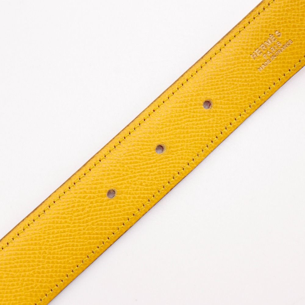 Hermes Medallion Reversible Vintage Leather Red Yellow Belt — view 7